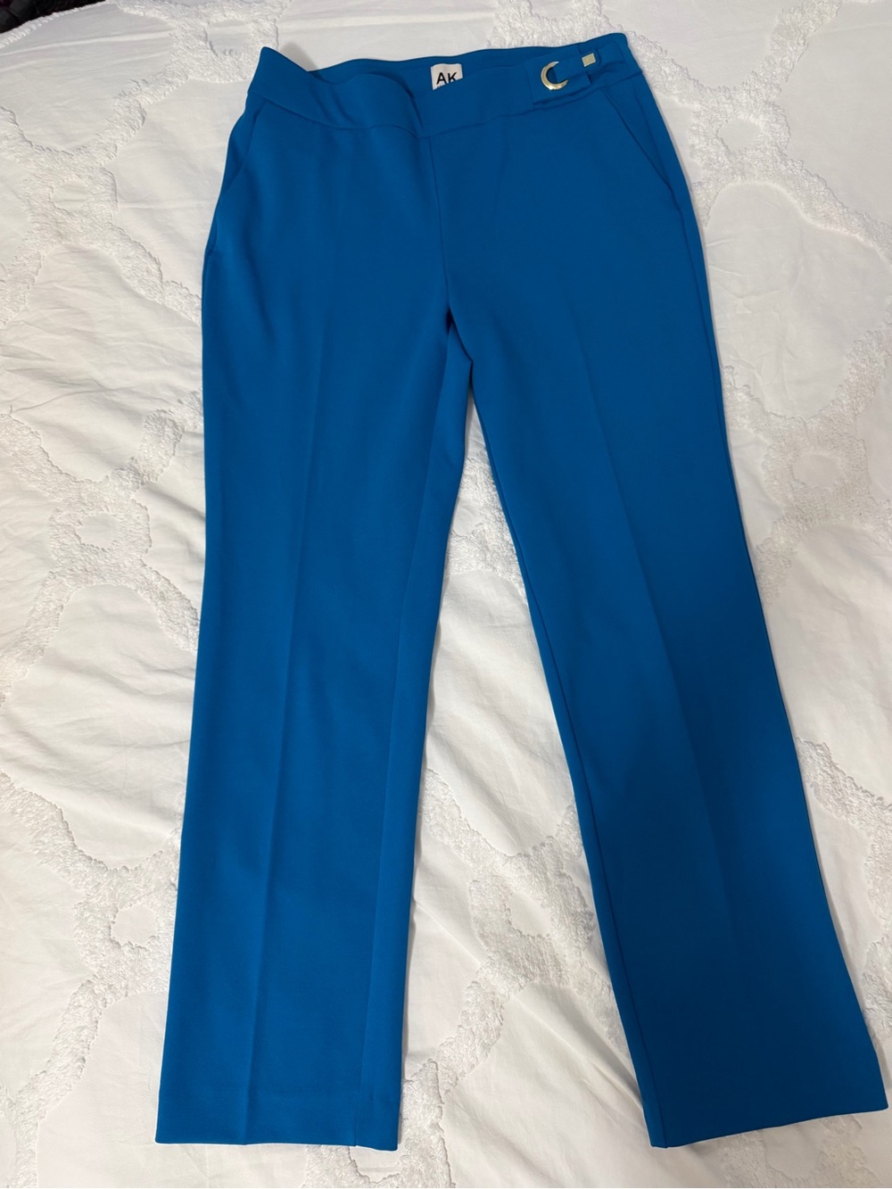Anne Klein Bright Teal Straight-Leg Trousers